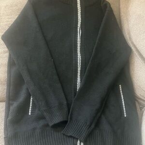 Black Zippered Men's Sweater Never Worn